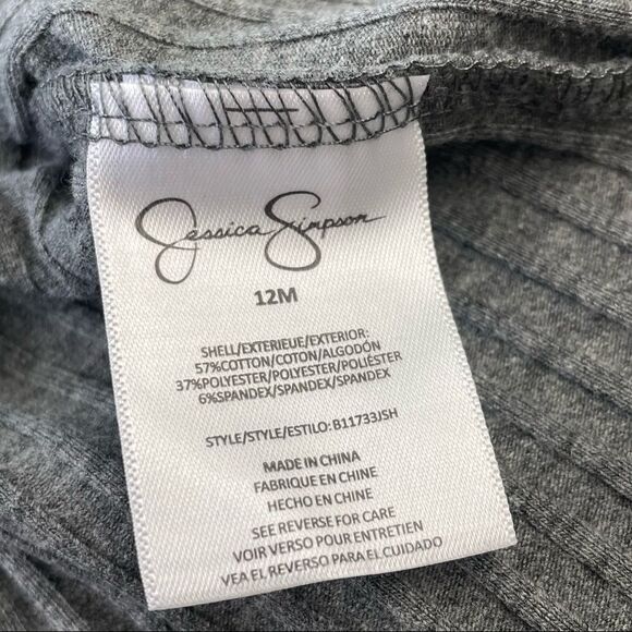 Jessica Simpson Grey Sleeveless Onesie Sz 12M - Picture 6 of 7